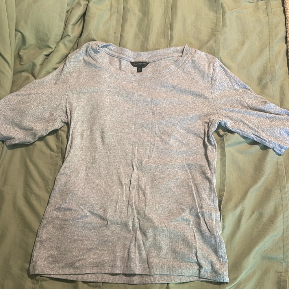 RIBBED ELBOW-SLEEVE T-SHIRT